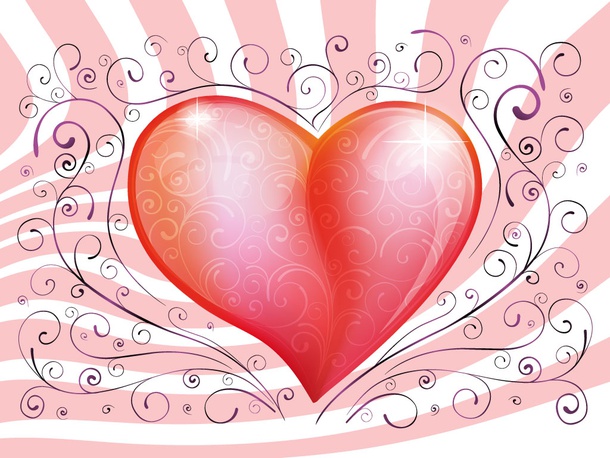 Stylish Heart With Swirls