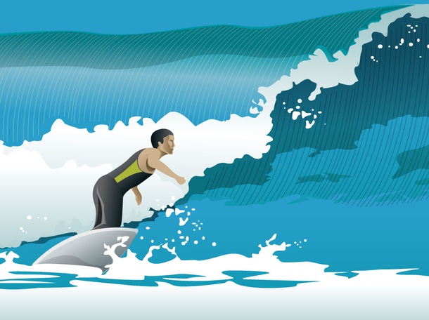 Surfing Illustration