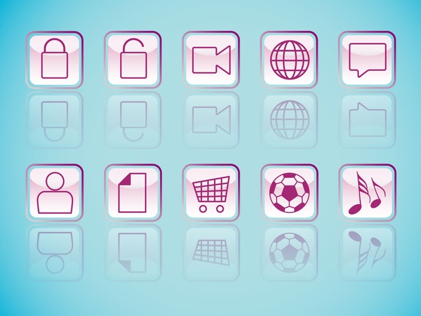 Glossy Square Icons