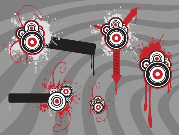 Drips Circles Arrows Vector