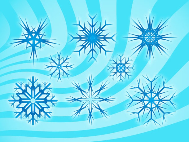 Stylized Snow Flakes Vectors