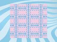 Pink and Blue Floral Tile