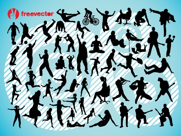 Active People Vector Silhouettes
