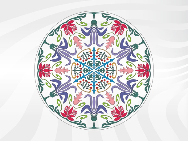 Round Floral Vector