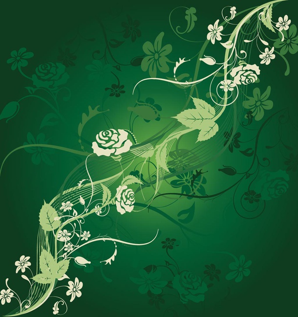 Green Flowers Vector