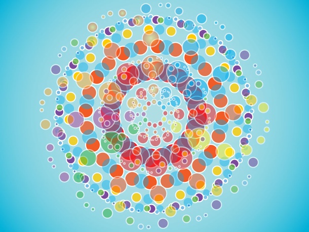 Colorful Radiating Circles