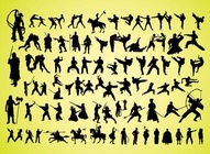 Warrior Silhouettes Vectors