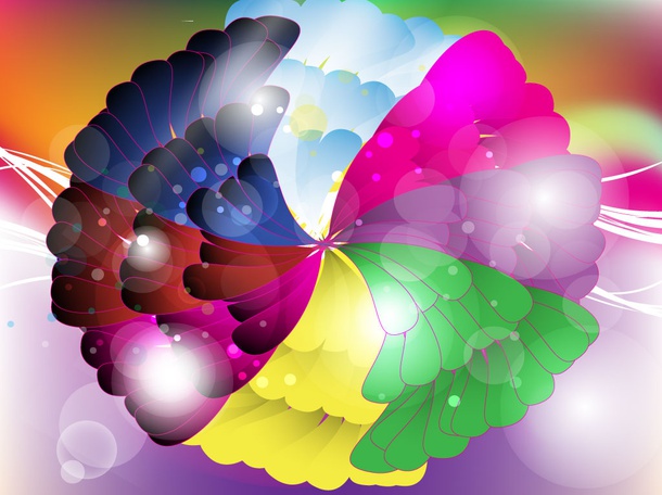 Bright Abstract Flower Graphics