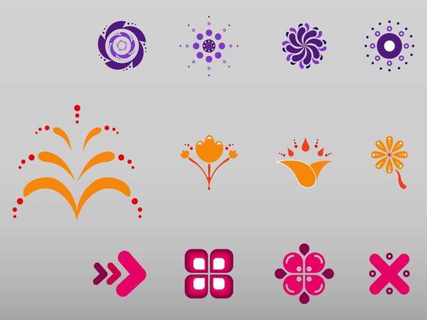 Abstract Flower Icons