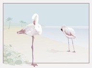 Flamingo Beach Vector