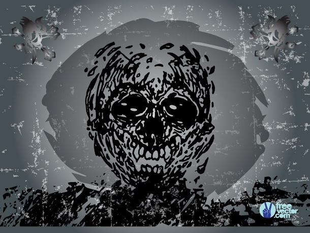 Grunge Skull Illustration