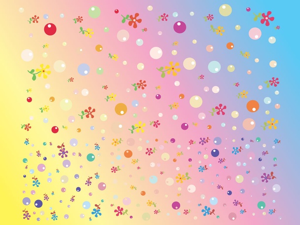 Bubbly Flowers Background