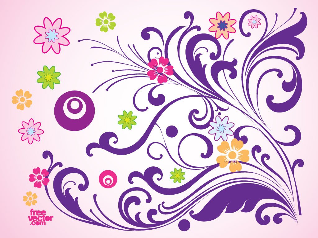 Colorful Flower Spiral Background Stock Vector