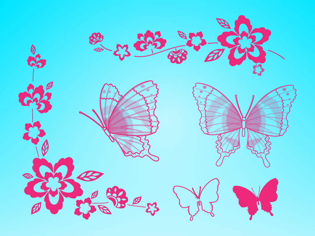 clipart flowers and butterflies - photo #15