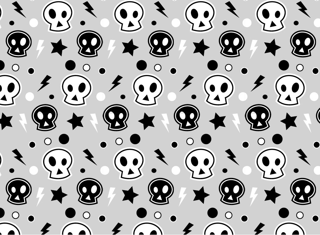 Cartoon Skull Pattern.