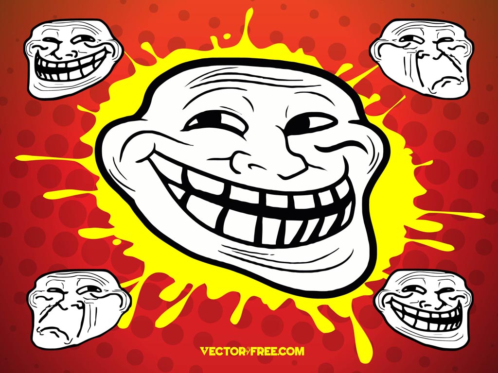 Internet meme trollface design Royalty Free Vector Image