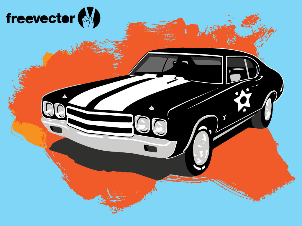 Vintage Muscle Car Clip Art